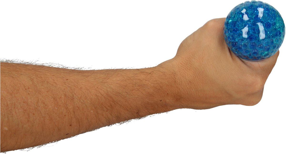 Blauwe Orbeez Mesh Anti Stressbal – 7cm | Versterking van de Hand, Pols en Onderarm | Stress Speelgoed